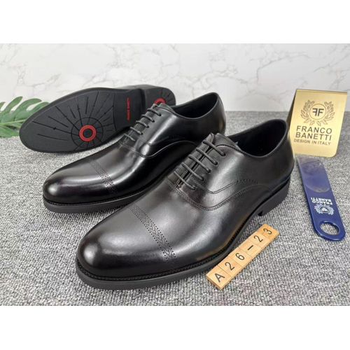 product_image_name-Fashion-Franco Banetti Classic Cap-Toe Leather Oxford Shoes – Black-1