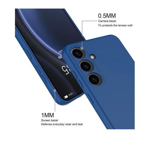 product_image_name-Generic-Silicone Case Compatible with Samsung Galaxy S24 Plus, Full Body Silky Soft Touch Phone Case with Camera Protection, Shockproof Cover with Microfiber Lining, Blue -3