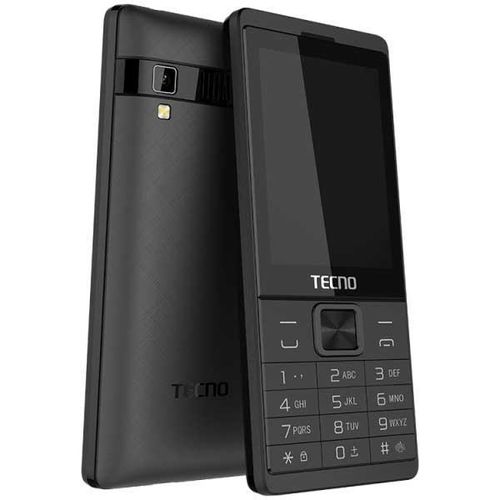 product_image_name-Tecno-T528 - 2.8 Inch, 2500mAh Big Battary, Dual Sim, FM Radio, Camera 6MB ROM + 8MB RAM- Milian Black - Button Phone -1