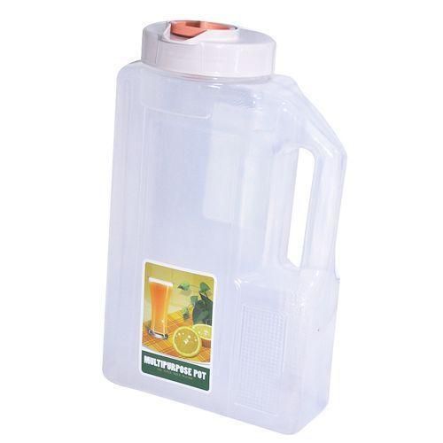 product_image_name-Generic-Plastic Water Fridge Bottle with 4 Glass, 2L - Orange, White-2