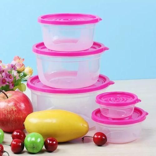 product_image_name-Generic-5 Pc Round Airtight Food Storage Containers Tins  With Lids,Multi-Colours.-1