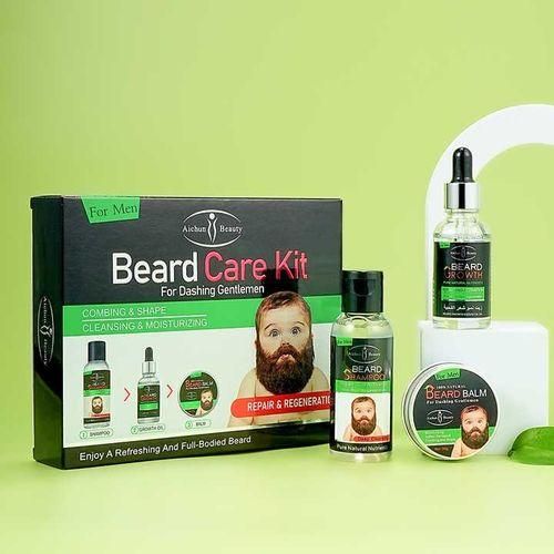 product_image_name-Aichun Beauty-Quality Beard Growth Kit,Shampoo 60ml+Oil 30ml +Balm 30ml-1