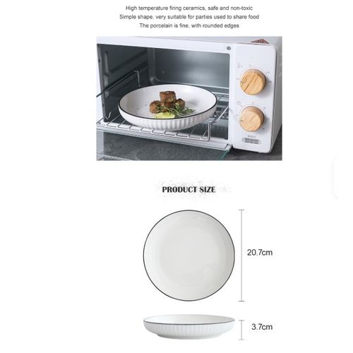 product_image_name-Sundabest-5pcs of White Large Stylish Salad Plates -8 inch-3