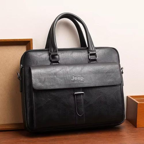 product_image_name-Generic-15in x 12 Inches Waterproof Messenger Shoulder Bag For Business And Travel Work Office Men's Leather Briefcase Commute MacBook And Laptop Bag With Padded Compartment- Multicolor-2