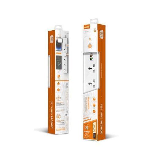 product_image_name-Ldnio-Multi Socket Extension Lead with 5 AC 3 USB Power Socket Plug Extender 2M Wall Mountable Universal Power Strip - White -6