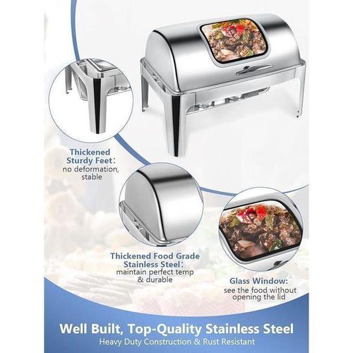 product_image_name-Generic-Quality Chaffing Dish Buffet Serveware With Rolling Top And Visible Window-Silver-4