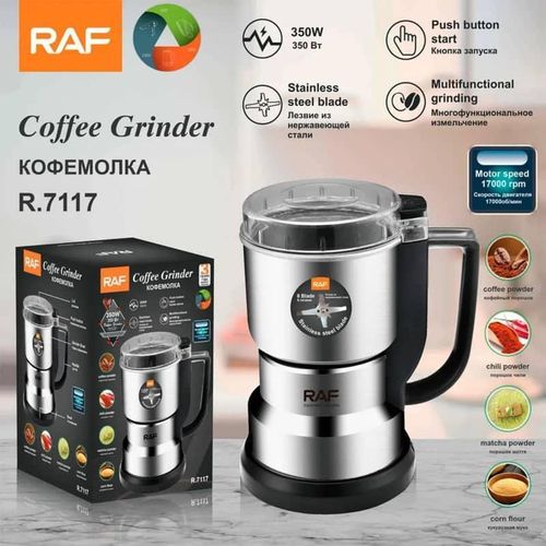 product_image_name-RAF-Multifunctional Grinding French Press Espresso Stainless Steel Blade Coffee Bean Grinder- Silver.-4