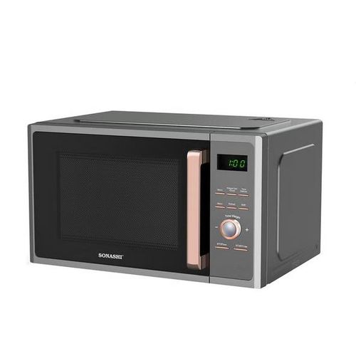 product_image_name-Sonashi-25litres Microwave Oven - Digital Touch Control  Pull Open Door Handle with Child Safety Lock 1000W Grill, Fast Heating and Defrost Function 5 Power Levels 1000Watts SMO-925DG Black/White-3