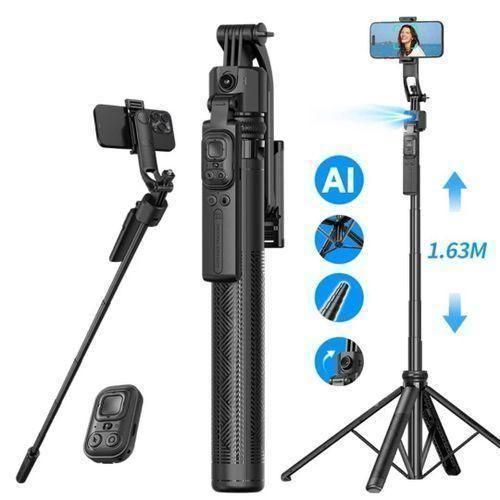 product_image_name-Generic-Universal C12 AI Auto Face Tracking Selfie Stick Tripod for iPhone, 360° Rotation Phone Tripod Stand with Remote, 71'' Phone Camera Tripods Stand iPhone Holder for Content Creator Tiktok Vlog Video Recording-1