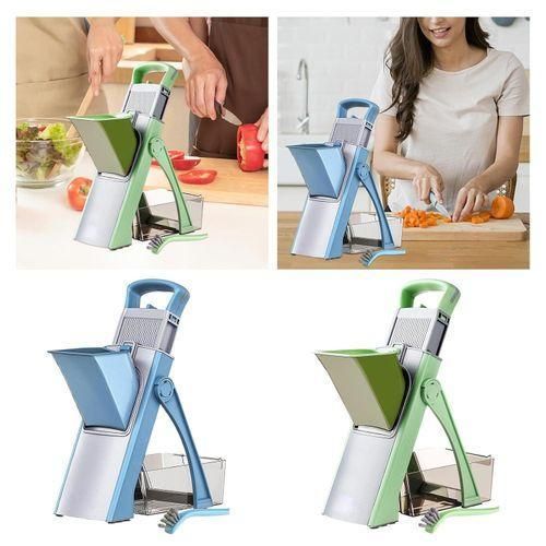 product_image_name-Generic-1 Set, Multifunctional Vegetable Cutter for shredding, Slicing, Stripping and Dicing.Vegetable Chopper with Adjustable Blade, Multifunctional Fruit Slicer with Large Volume, Vegetable Slicer with ABS Material, Cutter with Container, Onion Mincer.-4