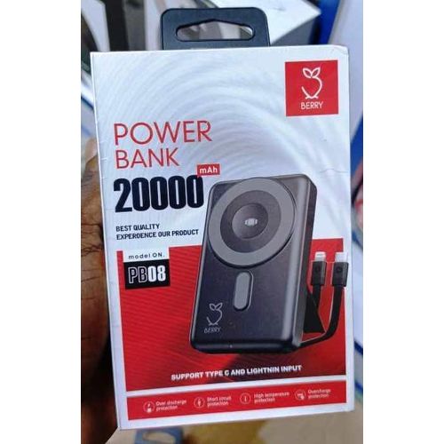 product_image_name-Generic-Original Magsafe 20,000mAh Wireless Power Bank with integrated Cables Fast Charging For iPhone 15/15 Pro/15 Pro Max, iPhone 14/13/12 Series -Black-1