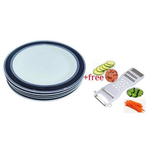 product_image_name-Generic-Dinner Plates 6pcs Plus A Free Vegetable Slicer, Blue-1