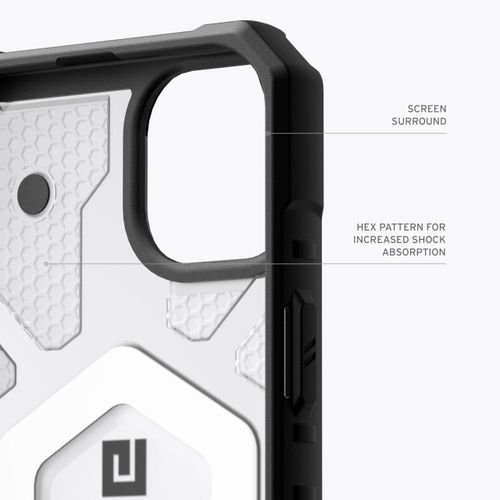 product_image_name-Urban Armor Gear-UAG Case Compatible with iPhone 15 Plus Case 6.7" Pathfinder Clear Ice/Silver Built-in Magnet Compatible with MagSafe Charging Rugged Transparent Dropproof Protective Cover - Translucent -5