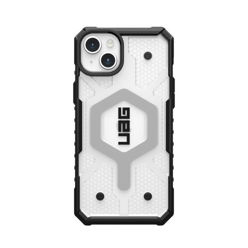 product_image_name-Urban Armor Gear-UAG Case Compatible with iPhone 15 Plus Case 6.7" Pathfinder Clear Ice/Silver Built-in Magnet Compatible with MagSafe Charging Rugged Transparent Dropproof Protective Cover - Translucent -7
