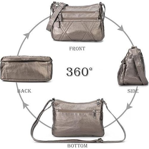 product_image_name-Fashion-Crossbody Bag for Women Shoulder Bag Lightweight Soft Pu Shoulder Bag - Bronze-4