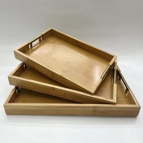 product_image_name-Generic-Versatile Set of Nested Serving Trays with Metal Handles -1
