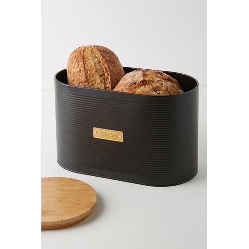 product_image_name-Generic-3-Piece Canister And Bread Box Bin With Bamboo Lid For Table Storage Store Pastries Coffee Biscuits Sugar Cereals-2