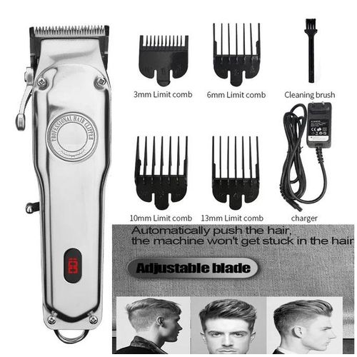 product_image_name-Generic-Professional Hair Clippers Cordless Hair Trimmer with All Metal Housing-Silver-1