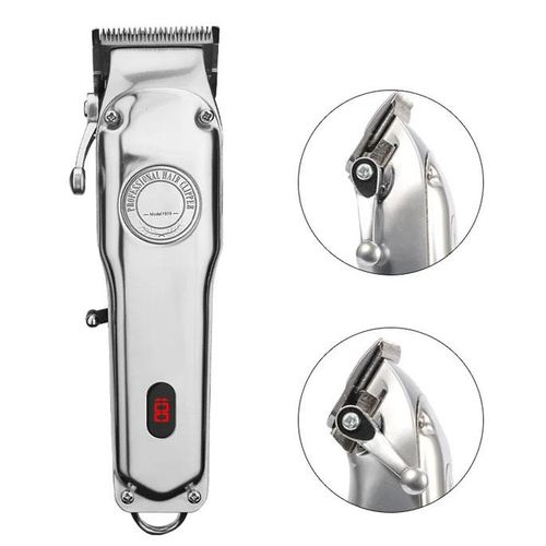 product_image_name-Generic-Professional Hair Clippers Cordless Hair Trimmer with All Metal Housing-Silver-2