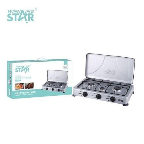 product_image_name-Winningstar-3 Burner Gas Stove Cooker Plate With Automatic Ignition - Grey.-4