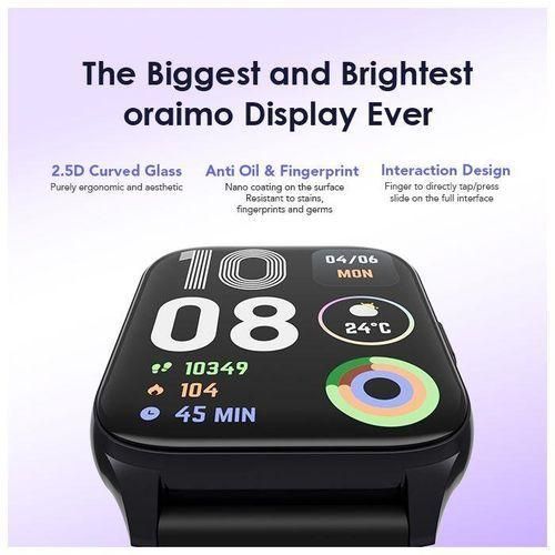 product_image_name-Oraimo-Watch 4 Plus OSW-801 Watch 4 Plus Bluetooth Call Smart Watch 2.01inch HD Display Fitness Tracker with Heart Rate Sleep Monitor Pedometer IP68 Waterproof- Black-5
