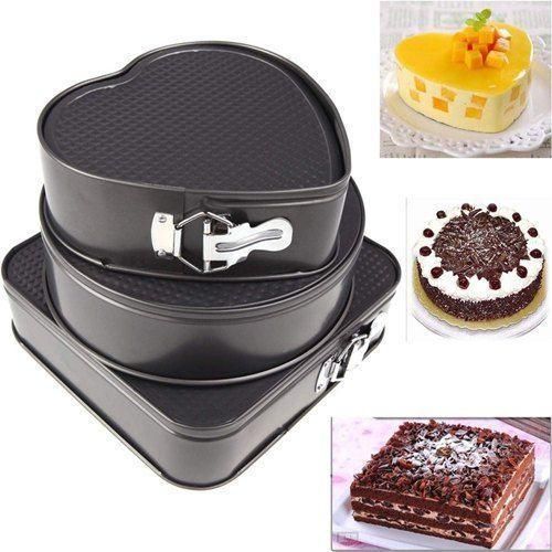 product_image_name-Generic-3 Pieces Of Cake mould Pans(Heart, Round, Square Shape)-Black.-1