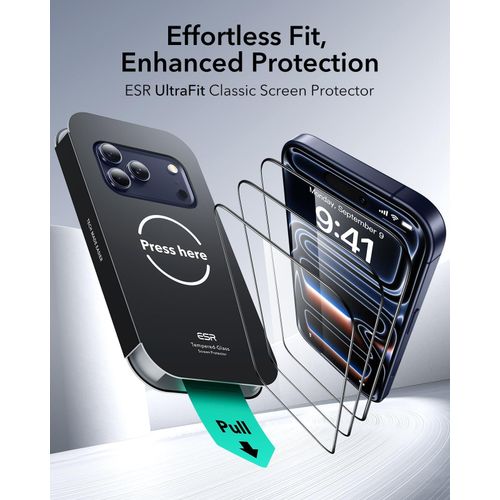 product_image_name-Green Lion-9H+ Hardness for iPhone 17 Pro Max Screen Protect0r 12FT Military Grade Protection (Scratch, Shatter, Drop Resistance) Tempered Glass Full Edge Coverage 6.9 With Applicator - Transparent -2