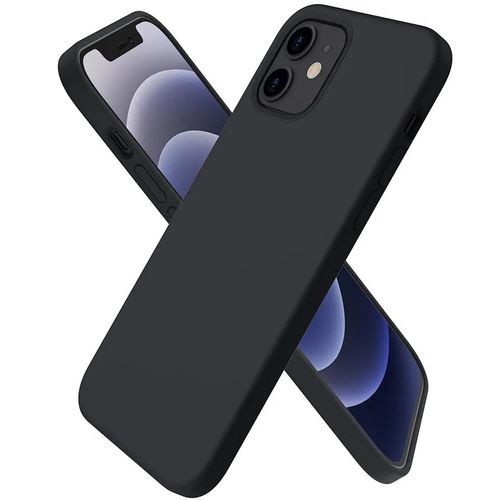 product_image_name-Generic-iPhone 12 Mini Case, Slim Liquid Silicone 3 Layers Full Covered Soft Gel Rubber with Microfiber Case Cover 5.4 inch-Black-1