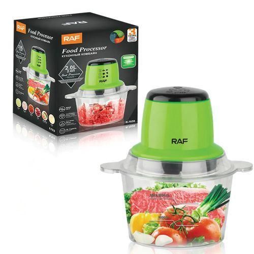 product_image_name-RAF-Multifunctional 2L Plastic Food Cutter Vegetable Chopper Yam Pounder Meat Grinder Food Processors- Green-1