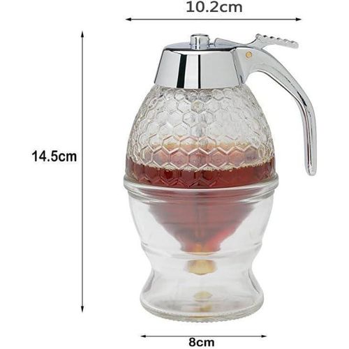 product_image_name-Generic-Honey Dispenser with Stand, No Drip Honey Jar - Transparent-3