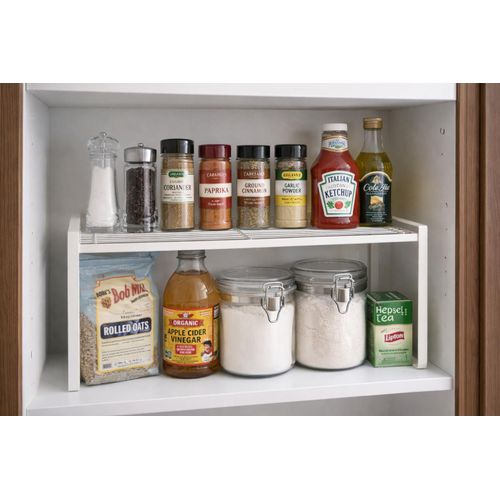 product_image_name-Generic-Metallic 1-Tier Pantry Rack, Kitchen Cabinet Organization Food Storage Organizer For Pantry Organizer Shelf-1