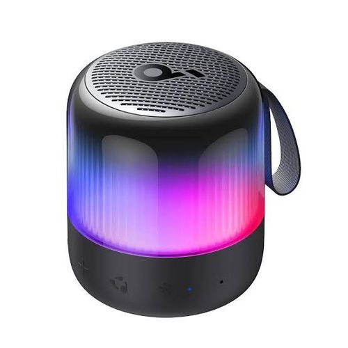 product_image_name-Anker-Glow Mini Portable Bluetooth Speaker with 360° Sound, Light Show, 12H Battery Black -2