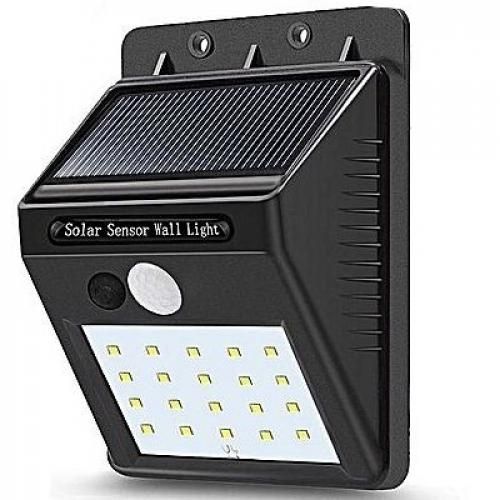 product_image_name-Solar-20 LED Outdoor Motion Sensor Lighting System-Black-1