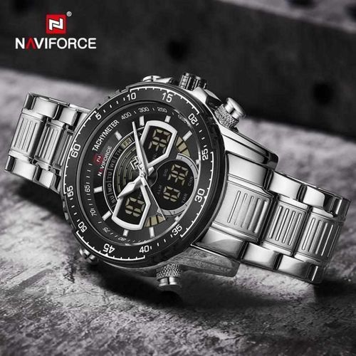 Naviforce stainless steel watch discount