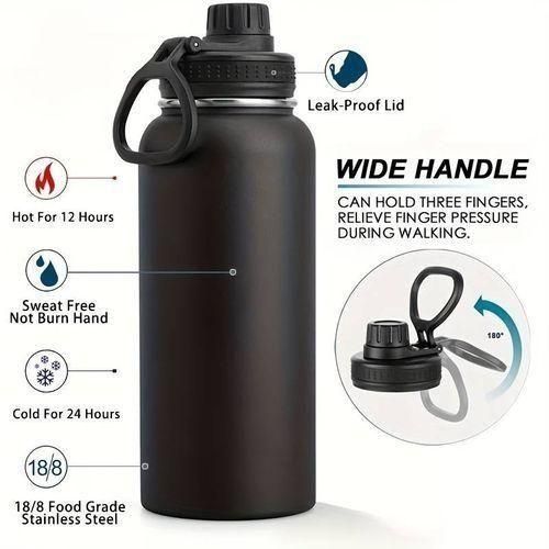 product_image_name-Generic-32oz Stainless Steel Thermos Mug, Large Capacity Portable Thermos Cup - Black-1
