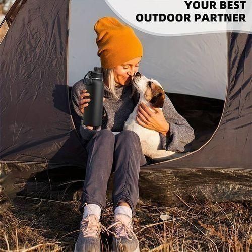 product_image_name-Generic-32oz Stainless Steel Thermos Mug, Large Capacity Portable Thermos Cup - Black-8