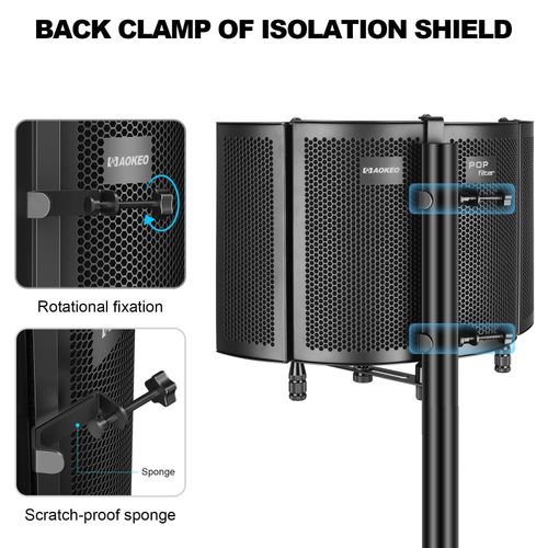 product_image_name-Generic-Portable Vocal Booth with Ambient Reflection Filter, For Studio, Podcasts, Sound Absorption and Noise protection system effectively preventing external noise - Black-4