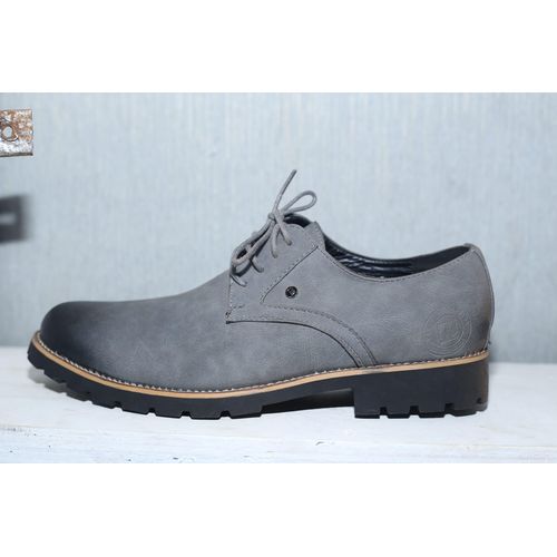 product_image_name-Generic-Men’s Classic Grey Lace-Up Casual Dress Shoes with Rugged Sole-1