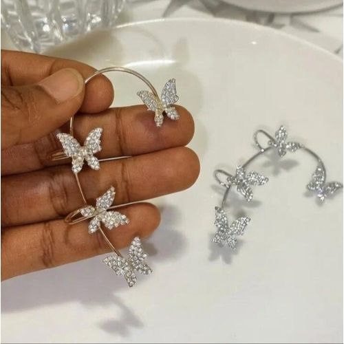 product_image_name-Generic-New Fashion Butterfly Aesthetic Cuff Clip Earrings No Piercings for Women-3
