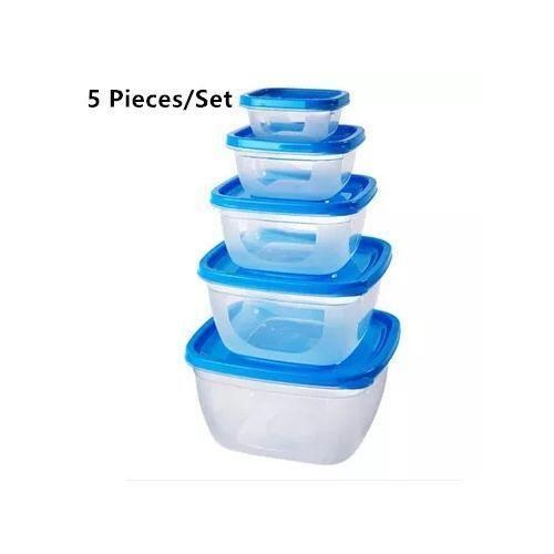 product_image_name-Generic-5 Pc Square Airtight Food Storage Containers Tins  With Lids,Multi-Colours.-3
