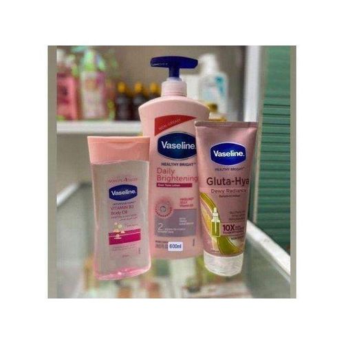product_image_name-Vaseline-3 in 1 Brightening Package: Intensive Care Vitamin B3 Body Oil + Daily Brightening Even tone Lotion + Gluta-Hya Dewy Radiance Serum Burst Lotion-1