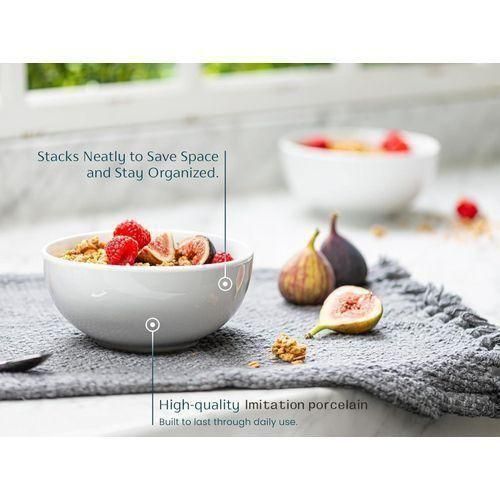 product_image_name-Generic-4U 6 Piece White Melamine Bowls Set Deep Interior Soup Pasta Bowls for Kitchen,Ideal for Ugali,Stew,Rice 5 Inch Soup Bowls,Cereal Bowl-4