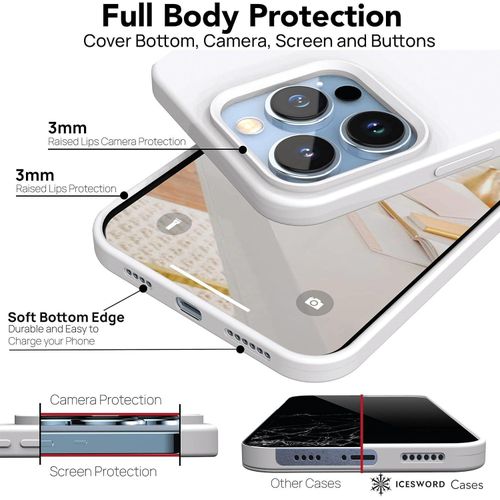 product_image_name-Generic-IPhone 15, 15 Pro, 15 Plus, 15 Pro Max Liquid Silicone Case Shockproof, Drop And Camera Protection, Soft Microfiber Lining Inside Back Case Cover-White-8
