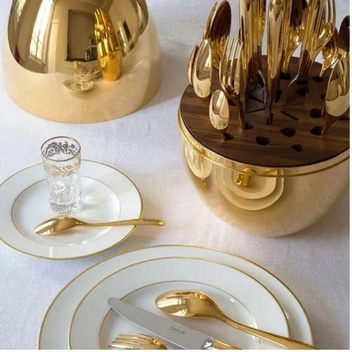 product_image_name-Generic-24 Pcs Mood Cutlery (Forks,Spoons & Knieves) With Egg Stand- Gold-4