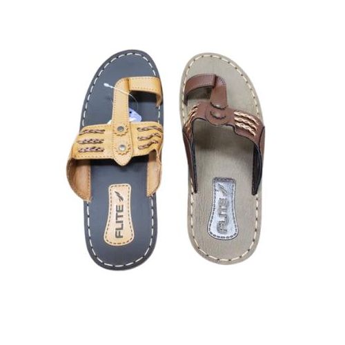 product_image_name-Fashion-Men’s Traditional Slip-On Sandals – Set of 2 Pairs (Tan & Brown) by Flite-1