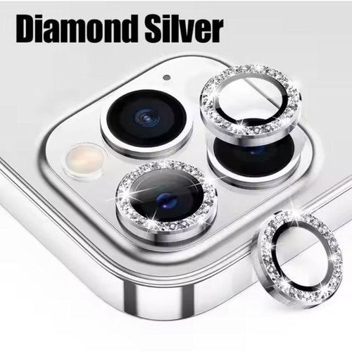 product_image_name-Universal-iPhone 11 11 Pro 11 Pro Max Point Drill Camera Lens Protector Circle Camera glasss Protector Diamond Silver -4