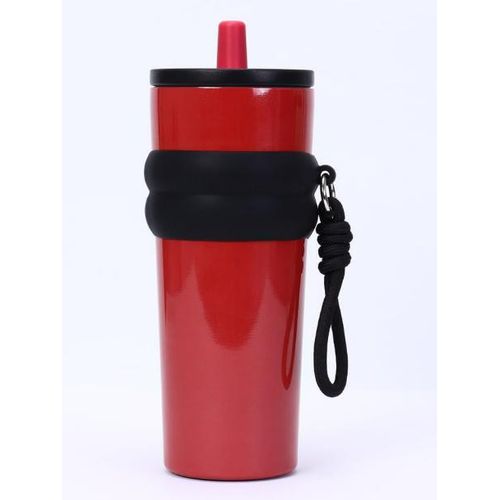 product_image_name-Generic-Stainless Steel Insulated Water Bottle - 304 Food Grade, Leak-Proof, Portable with Straw, Keeps Drinks Hot & Cold, Perfect for Outdoor Sports, Unisex - Red, Black.-1