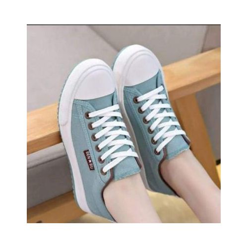 product_image_name-Generic-Casual Sky Blue Canvas Lace-Up Sneakers For Women-1
