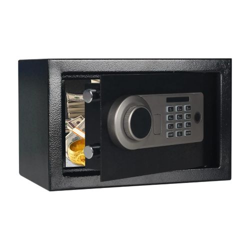 product_image_name-Generic-AL002-20  Electronic Fireproof Code Digital Security Safe Lock Documentation Box Home Office Safe Secure Durable Safe Mini Safe with Key Office Electronic Safe Deposit Box Fireproof Waterproof Hotel Safe Jewelry And Money Cabinet Cash Box-1