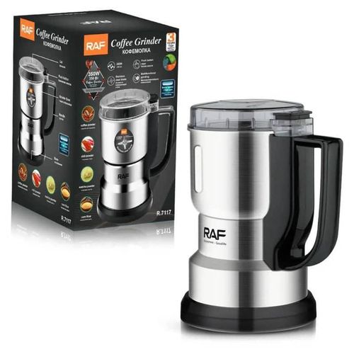 product_image_name-RAF-Multifunctional Grinding French Press Espresso Stainless Steel Blade Coffee Bean Grinder- Silver.-1